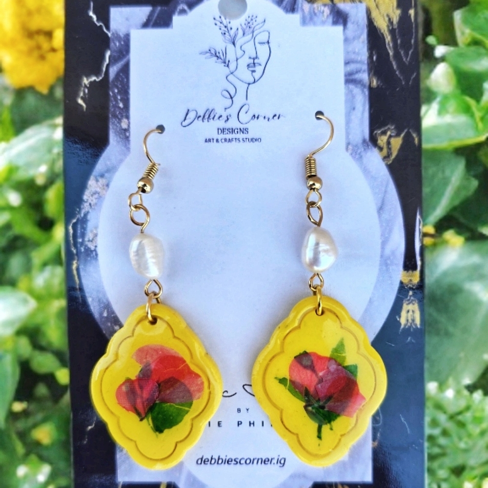 Yellow Floral Earrings